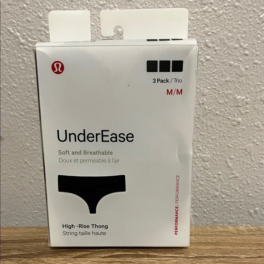 lululemon athletica Black UnderEase High-Rise Thong 3 Pack